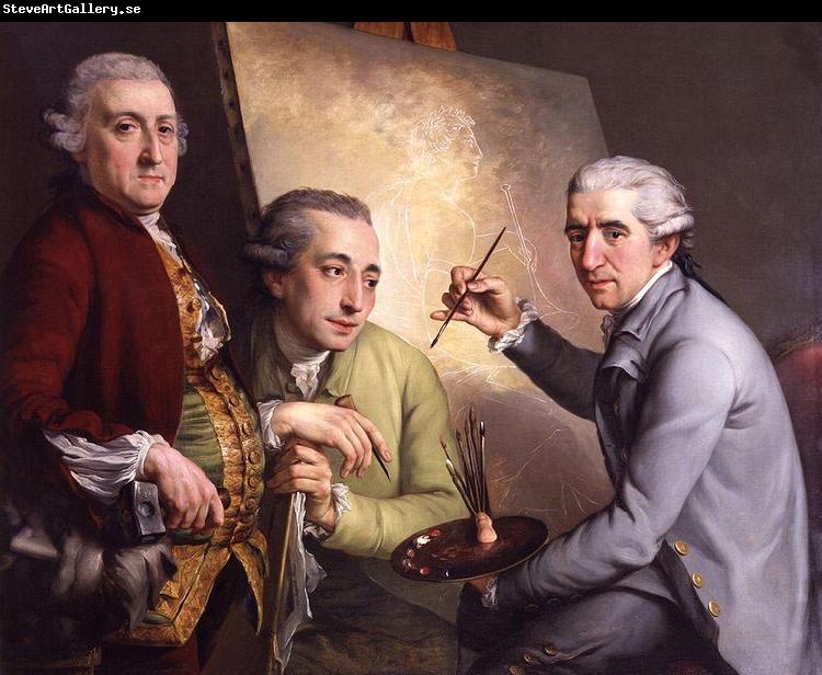 unknow artist Portrait of Agostino Carlini; Francesco Bartolozzi; Giovanni Battista Cipriani